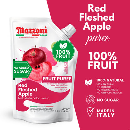 Mazzoni Red Apple Fruit Puree Red-Fleshed Blood apples, 100% Fruit, No Sugar Added Fruit 1 kg (2.2 lb)