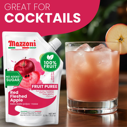 Mazzoni Red Apple Fruit Puree Red-Fleshed Blood apples, 100% Fruit, No Sugar Added Fruit 1 kg (2.2 lb)