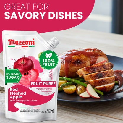 Mazzoni Red Apple Fruit Puree Red-Fleshed Blood apples, 100% Fruit, No Sugar Added Fruit 1 kg (2.2 lb)