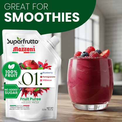 Mazzoni Superfrutto 1 | Shelf-Stable Multi-Fruit Blend, No Sugar Added 1 kg (2.2 lb)