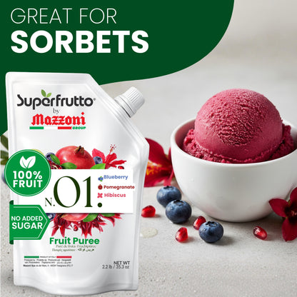 Mazzoni Superfrutto 1 | Shelf-Stable Multi-Fruit Blend, No Sugar Added 1 kg (2.2 lb)