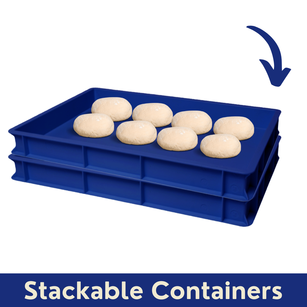 Dough Proofing Box, Blue, (2 Pack), Commercial Stackable Pizza Proofing Dough Box (23.6 inch x 15.74 inch x 2.75 inch).