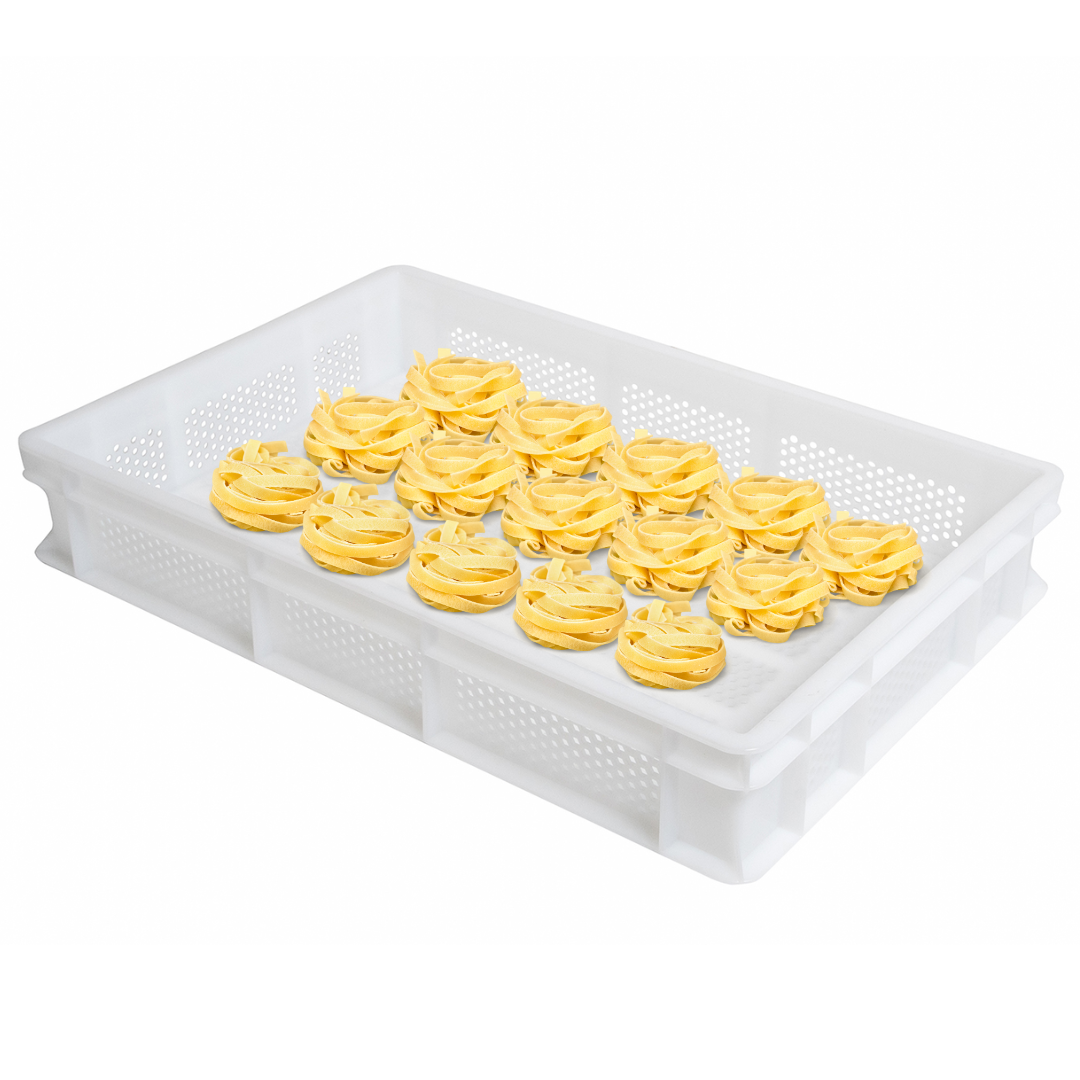Perforated Drying Tray for Fresh Pasta, 23.6" x 15.74" x 2.75", Teflon Stackable Pasta Drying Bin with Air Holes