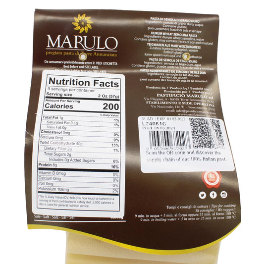 Marulo, Cannelloni Pasta, Artisan Italian Pasta