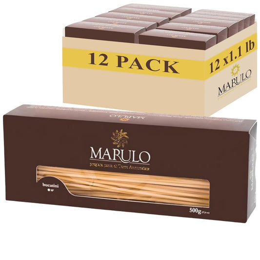 Marulo, Bucatani Pasta, Artisan Bronze Die-Cut Pasta, 12 Pack