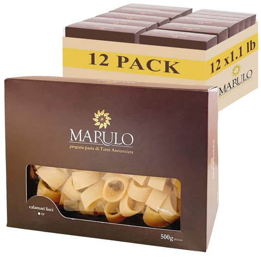 Marulo, Calamarata Pasta, Artisan Bronze Die-Cut Pasta, 12 Pack