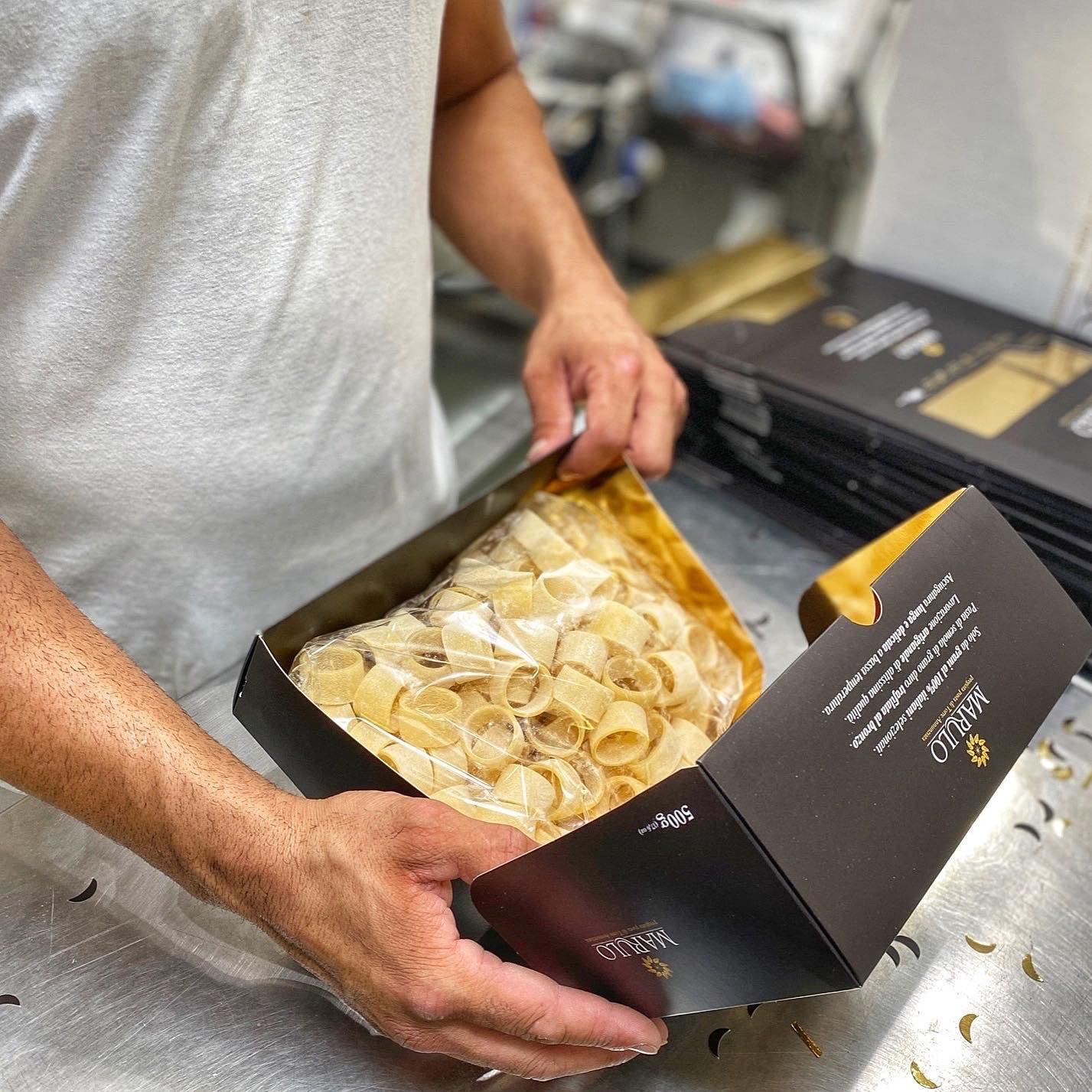 Marulo, Calamarata Pasta, Artisan Bronze Die-Cut Pasta, 12 Pack