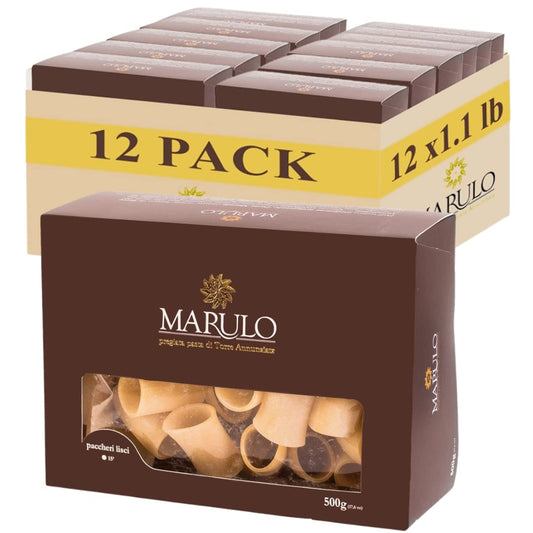 Marulo Paccheri Artisan, Italian Pasta Pack of 12 x 1.1 lb (500g)