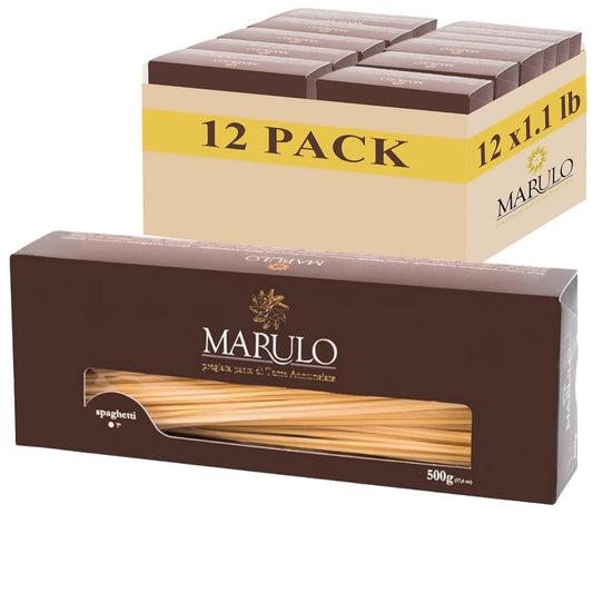 Marulo, Spaghetti Pasta, Artisan Bronze Die-Cut Pasta, 12 Pack