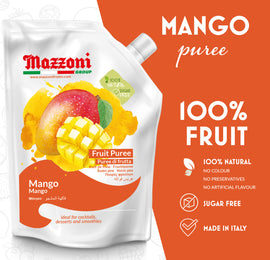 Mazzoni, Mango Puree, 100% Pure Mango, Just Fruit, No Sugar Added, 2.2 lb