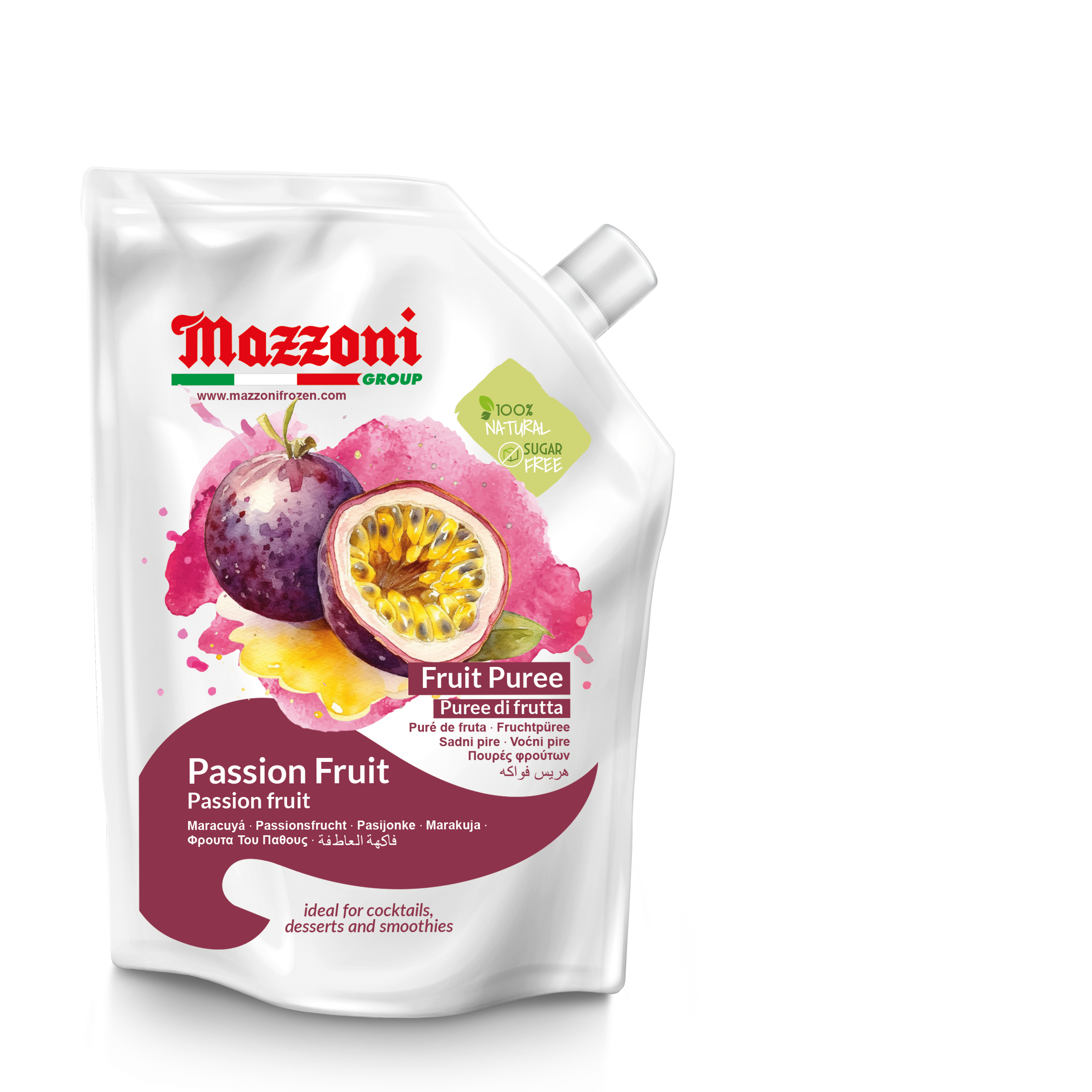 real passion fruit puree, passionfruit puree, maracuya puree, maracuya passion fruit pulp, Mazzoni passion fruit pulp
