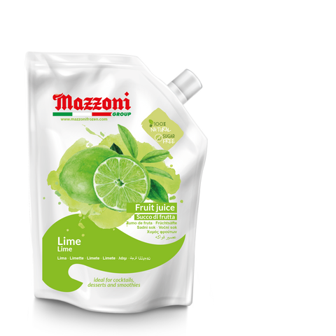 Mazzoni, limes, Real Lime Juice, 100% Pure Lime, Just Juice, No Sugar Added, Not from Concentrate, No Added Ingredients, Real Juice for Smoothies, Drinks, Cocktails, 2.2 lb. Convenient Pouch, Made in Italy
