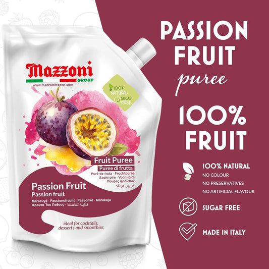 Made in Italy with 100% pure passion fruit (maracuya) and no sugar added, this real fruit puree delivers a bright, tangy taste that’s perfect for smoothies, cocktails, juices, and pastry applications. The 2.2 lb pouch is convenient for both home use and professional kitchens.