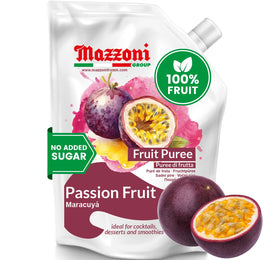 Mazzoni Passion Fruit Puree, 100% Pure Fruit, No Sugar Added 1 kg (2.2 lb)