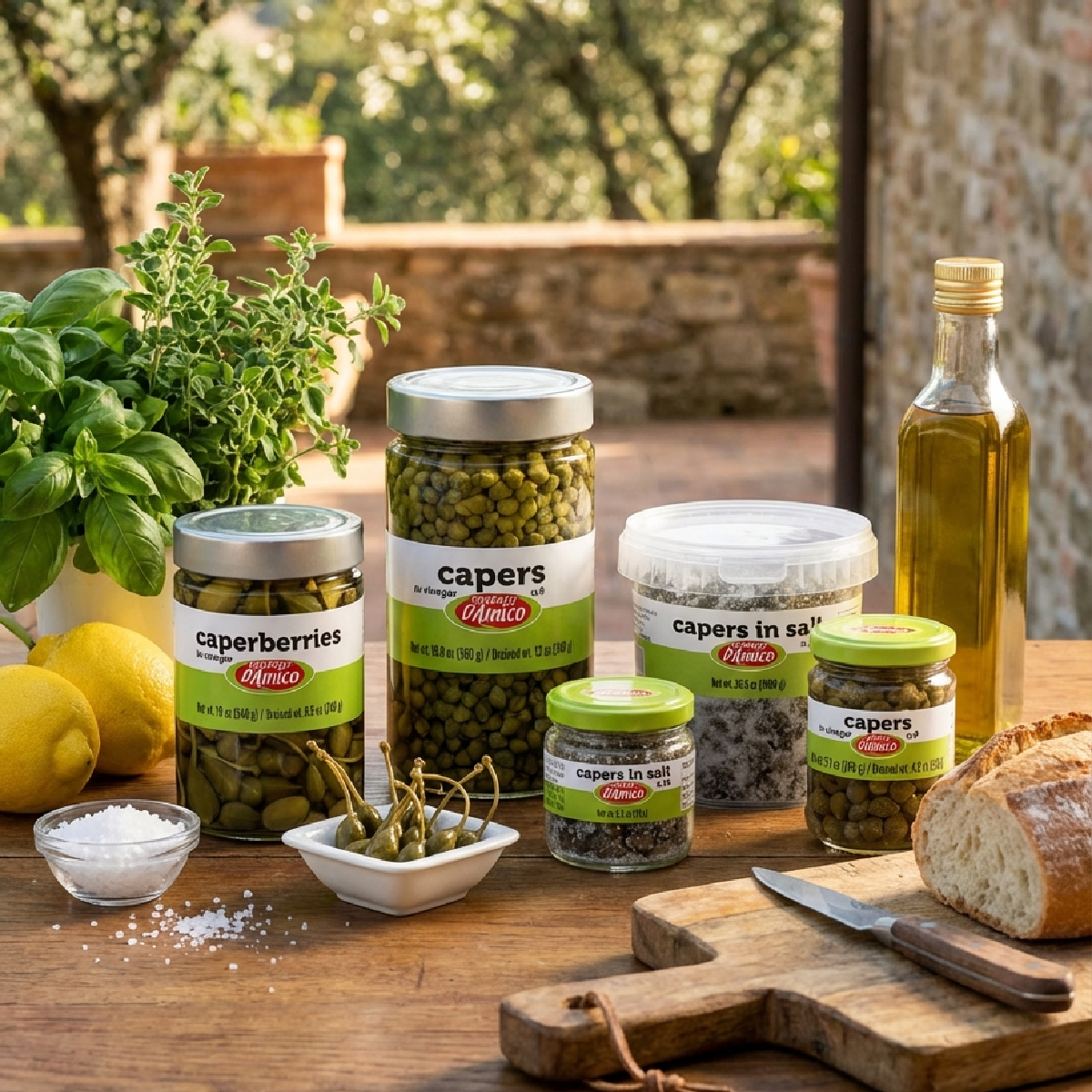 Fratelli D'Amico, Capers in Vinegar, Pickles no 9, 19.5oz