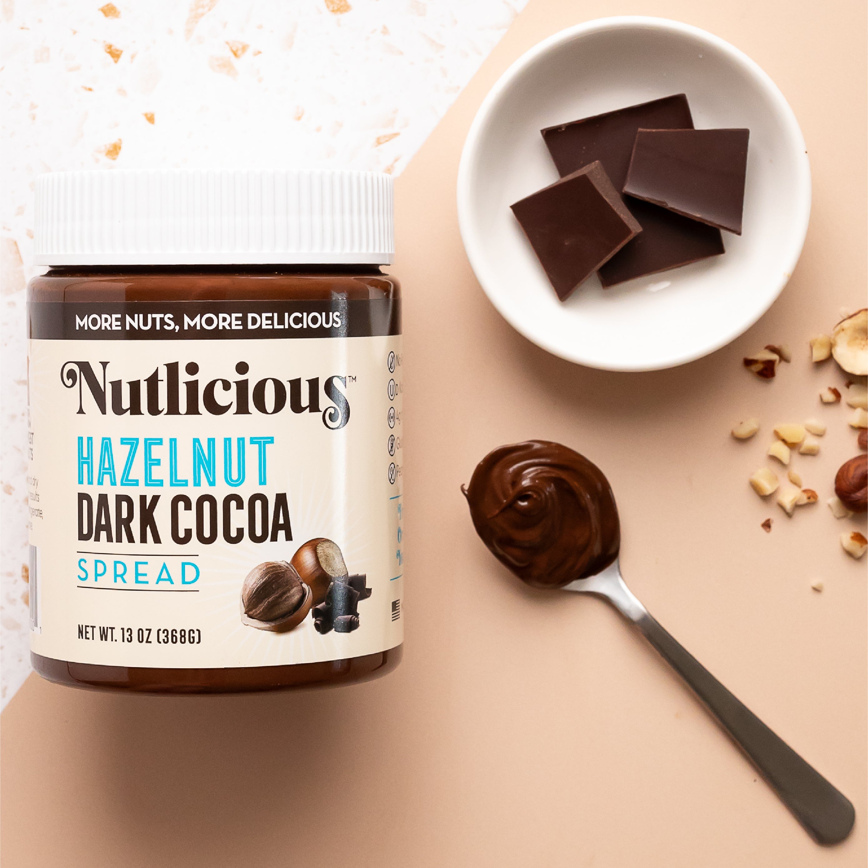 Nutlicious, Hazelnut Dark Cocoa Spread (13 oz)