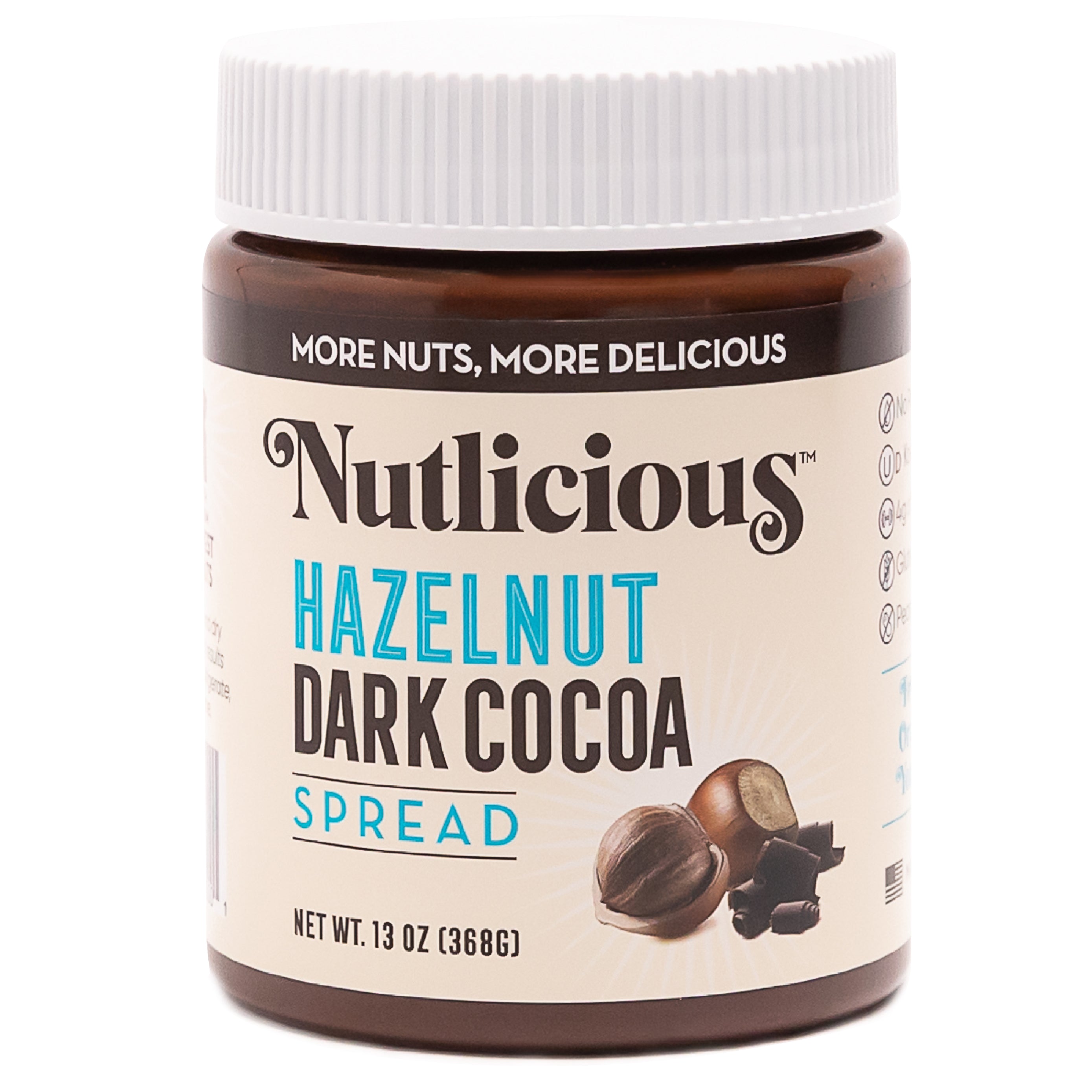 Nutlicious, Hazelnut Dark Cocoa Spread (13 oz)