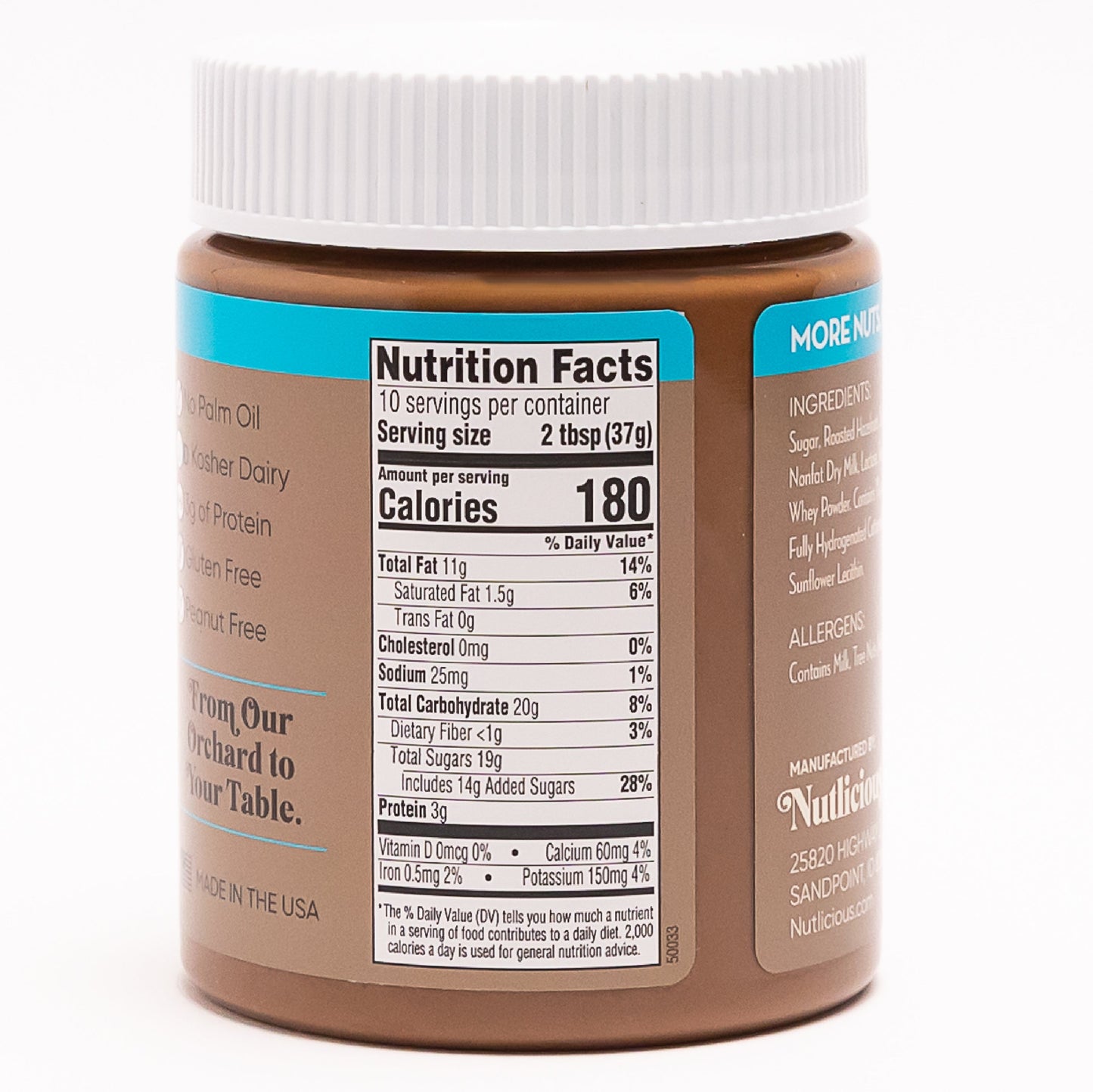LIQUIDATION! Nutlicious, Hazelnut Latte Spread Best by 09/2025 (13 oz)