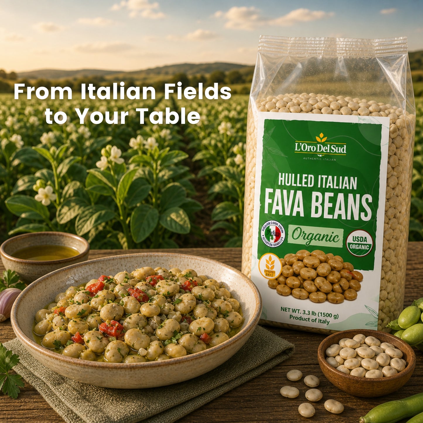 L'Oro Del Sud Fava Beans, 1.5 kg / 3.3 lb