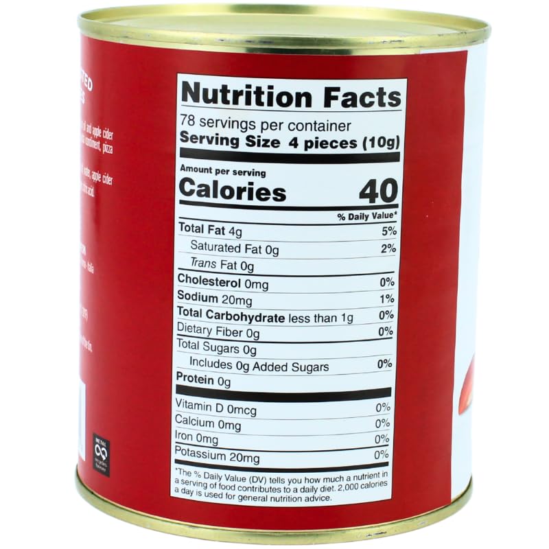 Back label of Pronto Fresco Oven Roasted Tomatoes displaying nutrition facts and product information.