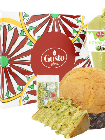 Gusto Etna, Italian Panettone with Pistachio Cream and pistachio chopped