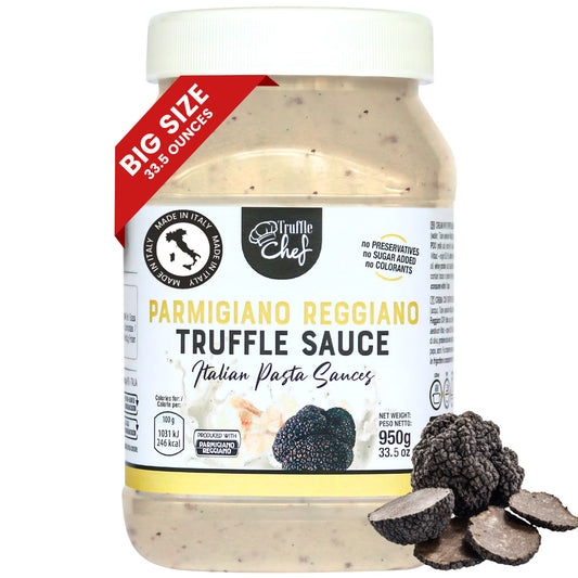 Parmigiano Reggiano Truffle Sauce 33.5 oz, Italian pasta sauce with black truffle, made in Italy