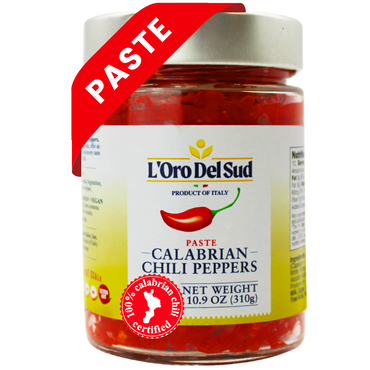 L'Oro Del Sud Calabrian Chili Pepper Paste 10.9 oz (310 gr), Spicy Chilies, Peperoncini Calabrese, Product of Italy,