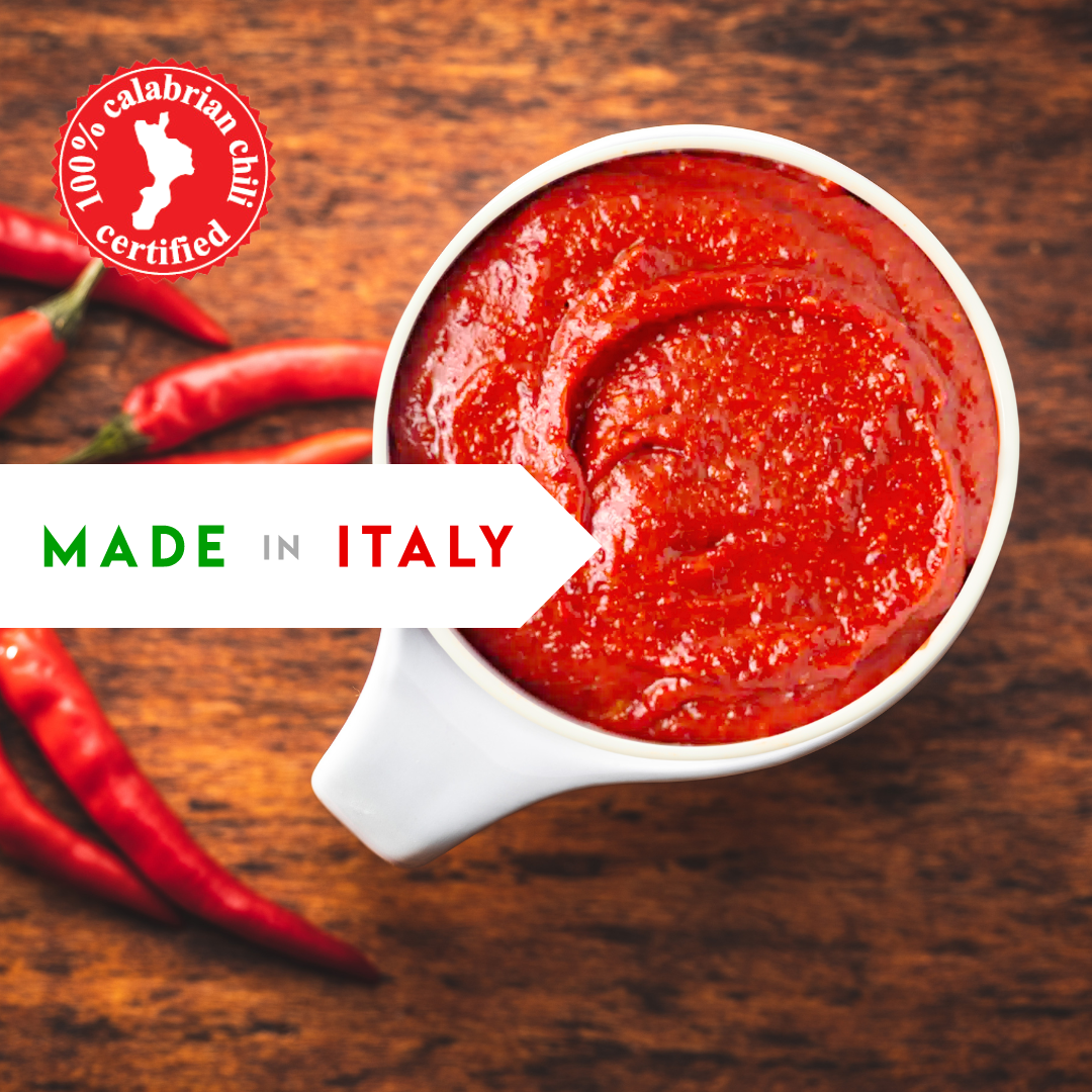 L'Oro Del Sud Calabrian Chili Pepper Paste 10.9 oz (310 gr), Spicy Chilies, Peperoncini Calabrese, Product of Italy,