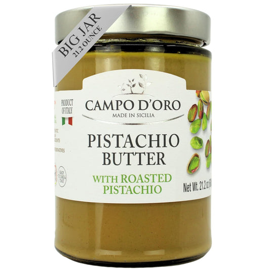 Jar of Campo D’Oro pistachio butter with roasted pistachio 600g authentic Italian gourmet pistachio cream spread