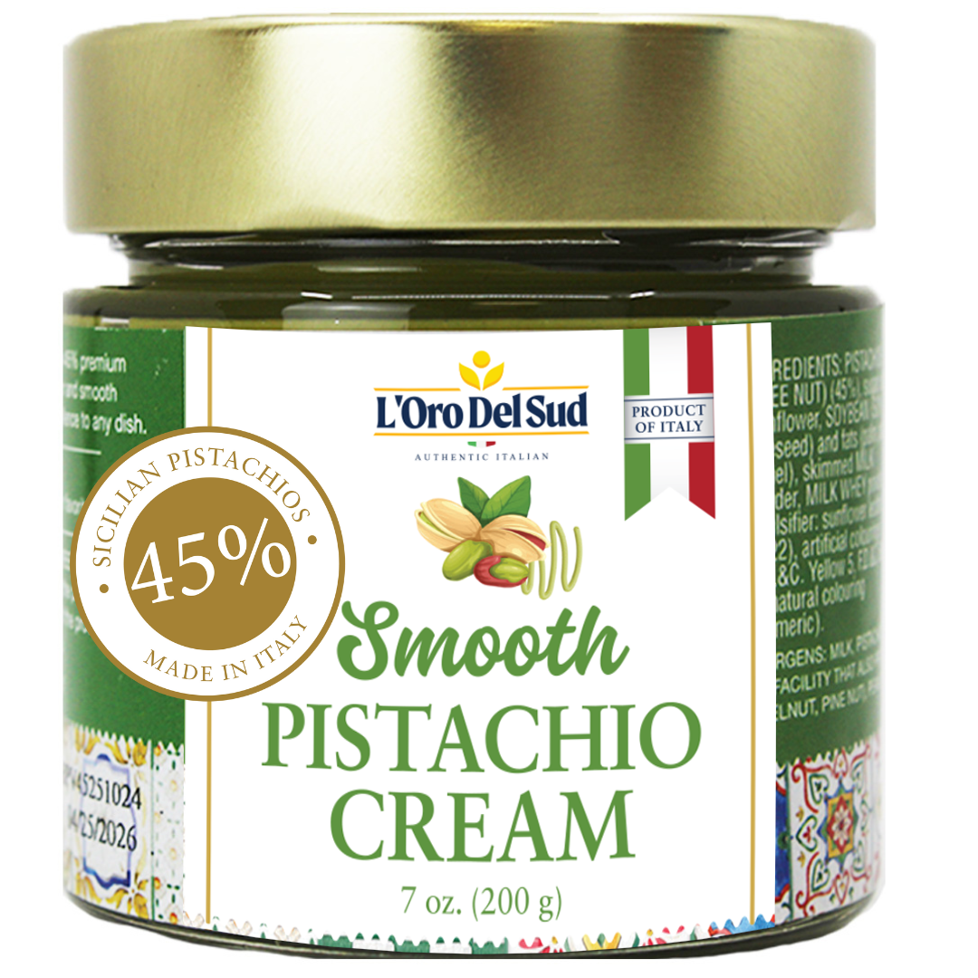 L’Oro Del Sud, Pistachio Cream – Premium 45% Sicilian Pistachio Spread, 7 oz (200g), Sweet Pistachio Butter