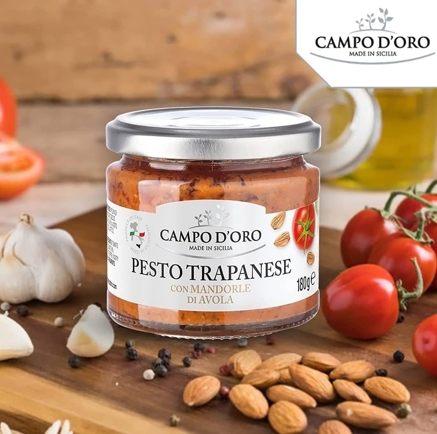 SALE! Campo D'Oro Trapanese Pesto Sauce, 6.35oz, 180g
