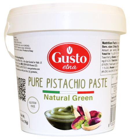 Gusto Etna, Pure Sicilian Pistachio Paste, Unsweetened Pistachio Butter, 2.2 lb (1 kg)
