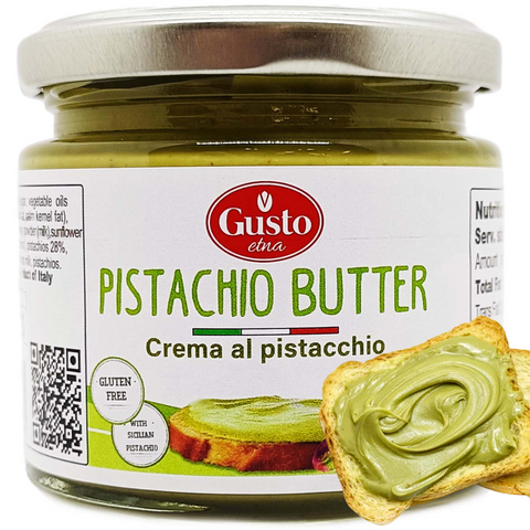 Gusto Etna, Pistachio Nut Butter, 6.7 oz (190g) Sweet Pistachio Cream Spread, Pistachio Paste