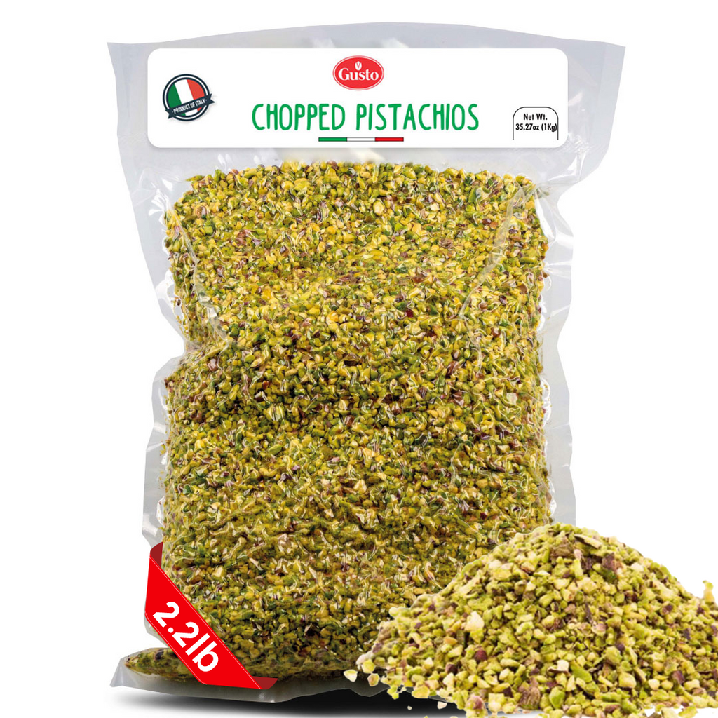 Gusto Etna, Pistachios Chopped, 2.2 lb 1kg, Sicilian Raw Pistachio Crumbles