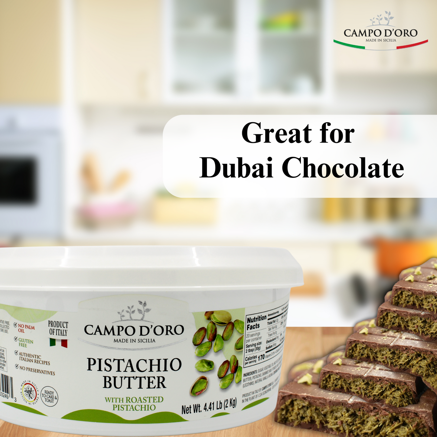 Campo D’Oro, Pistachio Butter Cream, 4.4 lb