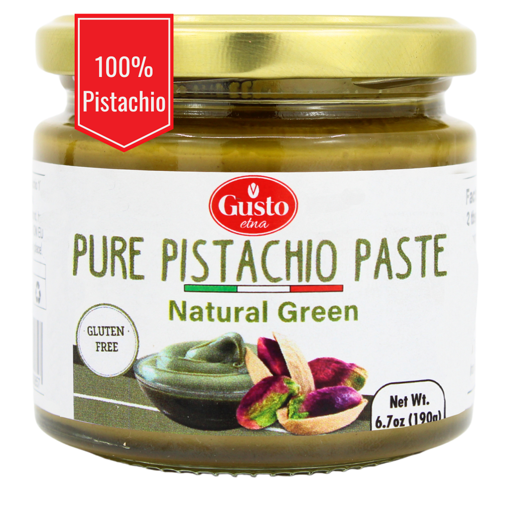 Gusto Etna, Pure Sicilian Pistachio Paste, 100%pistachio , 6.7 oz, unsweetened