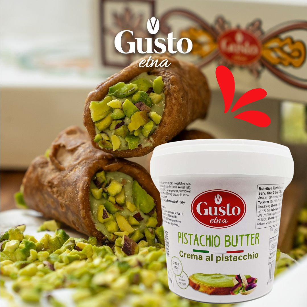 PREORDER: (Shipping approx. 3/25/25) Gusto Etna, Pistachio Butter Cream, 2.2 lb (1 kg) Pistachio Cream in Bulk, Tub for Dubai Pistachio Chocolate Bars