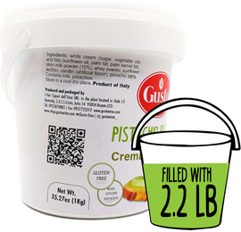 Gusto Etna, Pistachio Butter Cream, 2.2 lb (1 kg) Pistachio Cream in Bulk, Tub for Dubai Pistachio Chocolate Bars