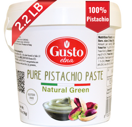 Gusto Etna, Pure Sicilian Pistachio Paste in bulk 2.2 lb (1 kg), 100%pistachio, unsweetened