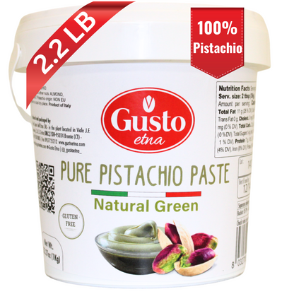 Gusto Etna, Pure Sicilian Pistachio Paste, 100%pistachio, unsweetened 2.2 lb (1kg)