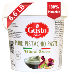 Gusto Etna, 6.6 lb (3 kg) Pure Sicilian Pistachio Paste in bulk, 100%pistachio,unsweetened