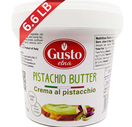 Gusto Etna, 6.6 lb (3 Kg) Pistachio Butter / Cream, Bulk Tub, Pistachio Cream for Knafeh Pistachio Chocolate Bars, Dubai Chocolate Bar Filling