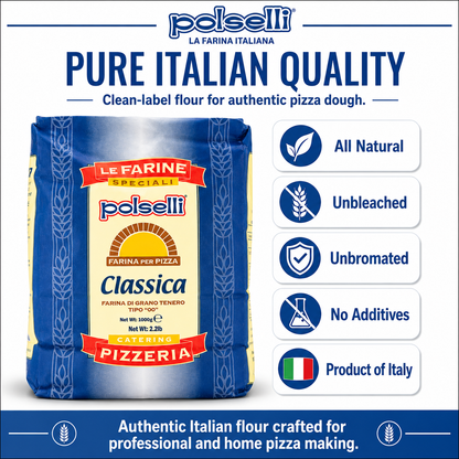 Milled in Italy for dependable handling, this Italian 00 flour is built for weeknight home baking and high-volume dough programs.