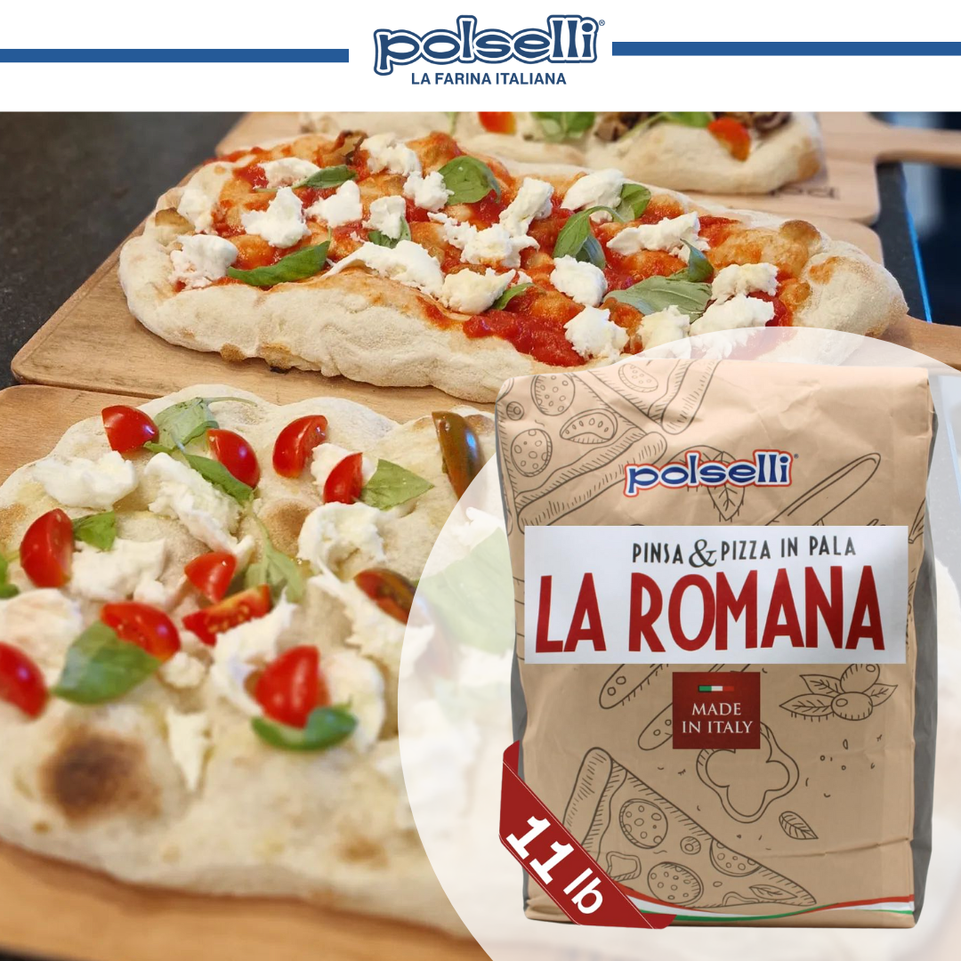 Polselli La Romana Pinsa & Pizza in Pala Flour, Type 0 Flour, 11 lb (5 Kg), Roman-style pizza Flour, Pizza Crust