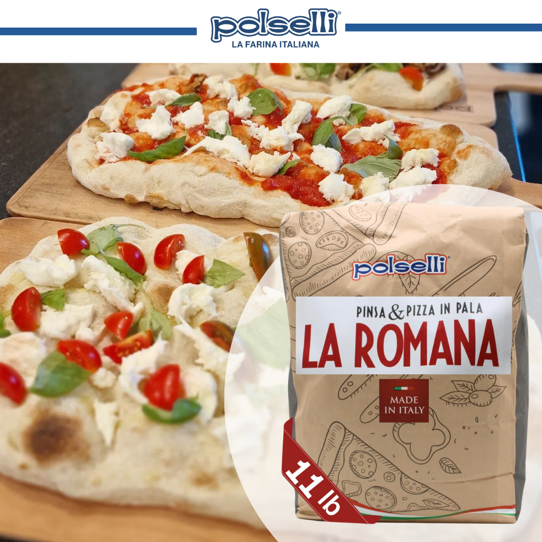Polselli, La Romana Pinsa & Pizza in Pala Flour, Type 0 Flour, Roman-style pizza Flour, Pizza Crust, 11 lb