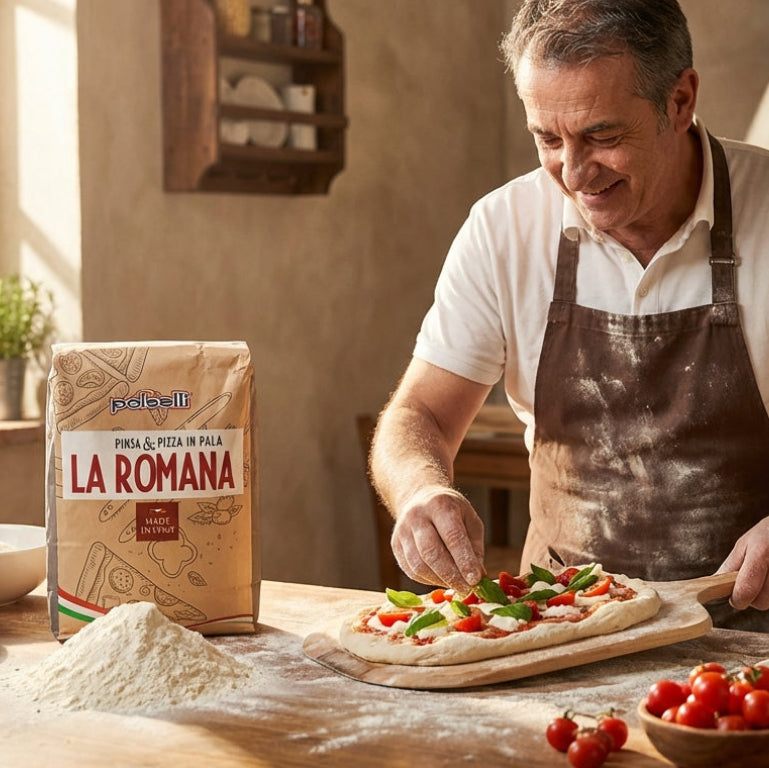 Making pizza romana with Polselli La Romana