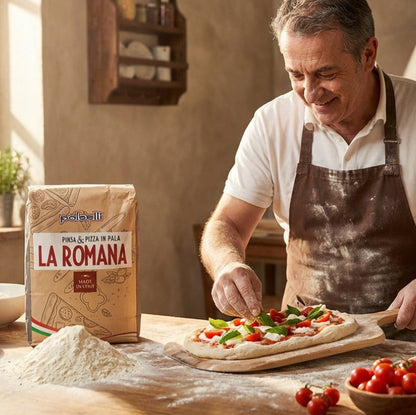 Making pizza romana with Polselli La Romana