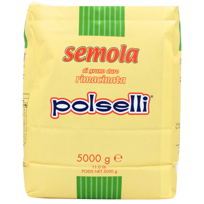 Polselli, Semola Flour, Semola Rimachinata Flour, Semolina di Grano Duro, 11 lb