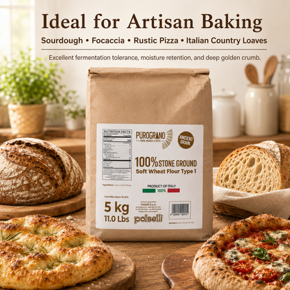 Milled in Italy for dependable handling, this spelt flour is built for everyday cooking, baking, and professional kitchens.