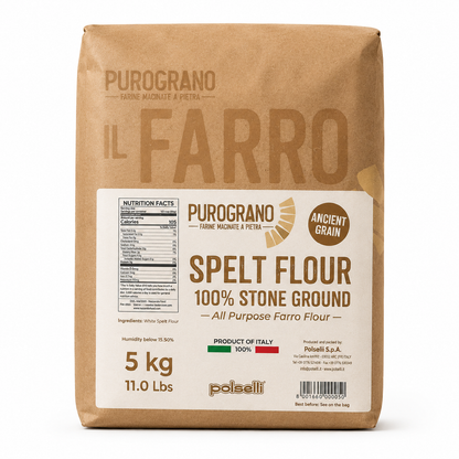 Milled in Italy for dependable handling, this spelt flour is built for everyday cooking, baking, and professional kitchens.